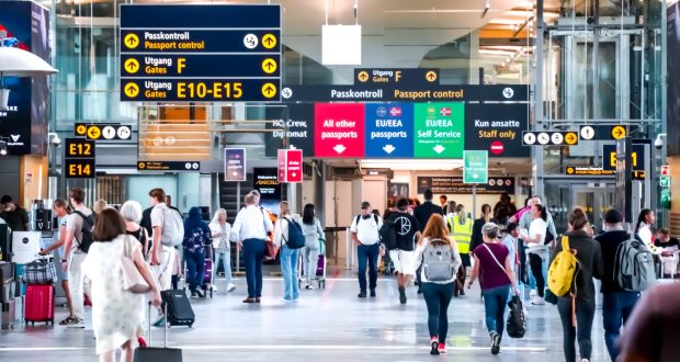 Udenrigsterminalen i Oslo Lufthavn. (Foto: Øystein Løwer/Avinor)